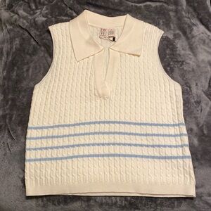 Sleeveless Cable Knit Sweater Crop Top